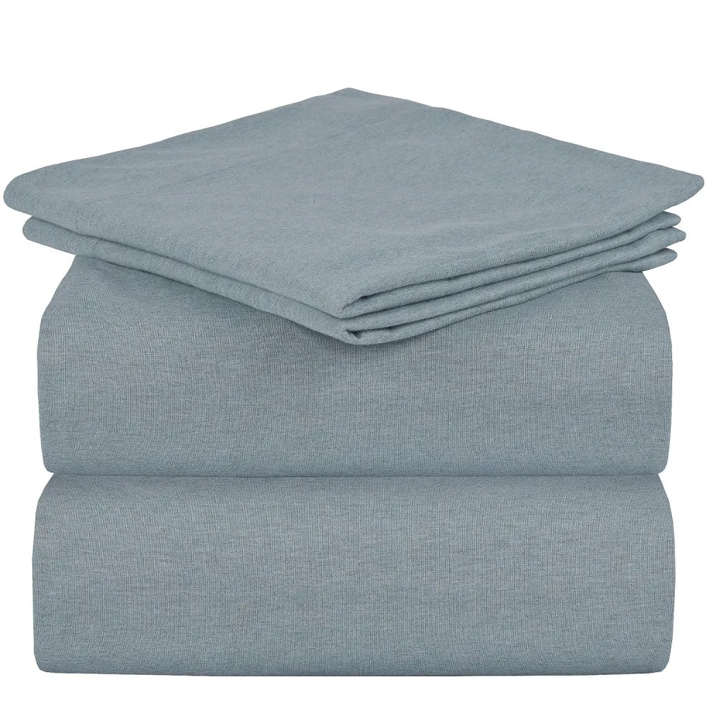 Jersey Knit 100% Cotton 4-Piece Bed Sheet Set