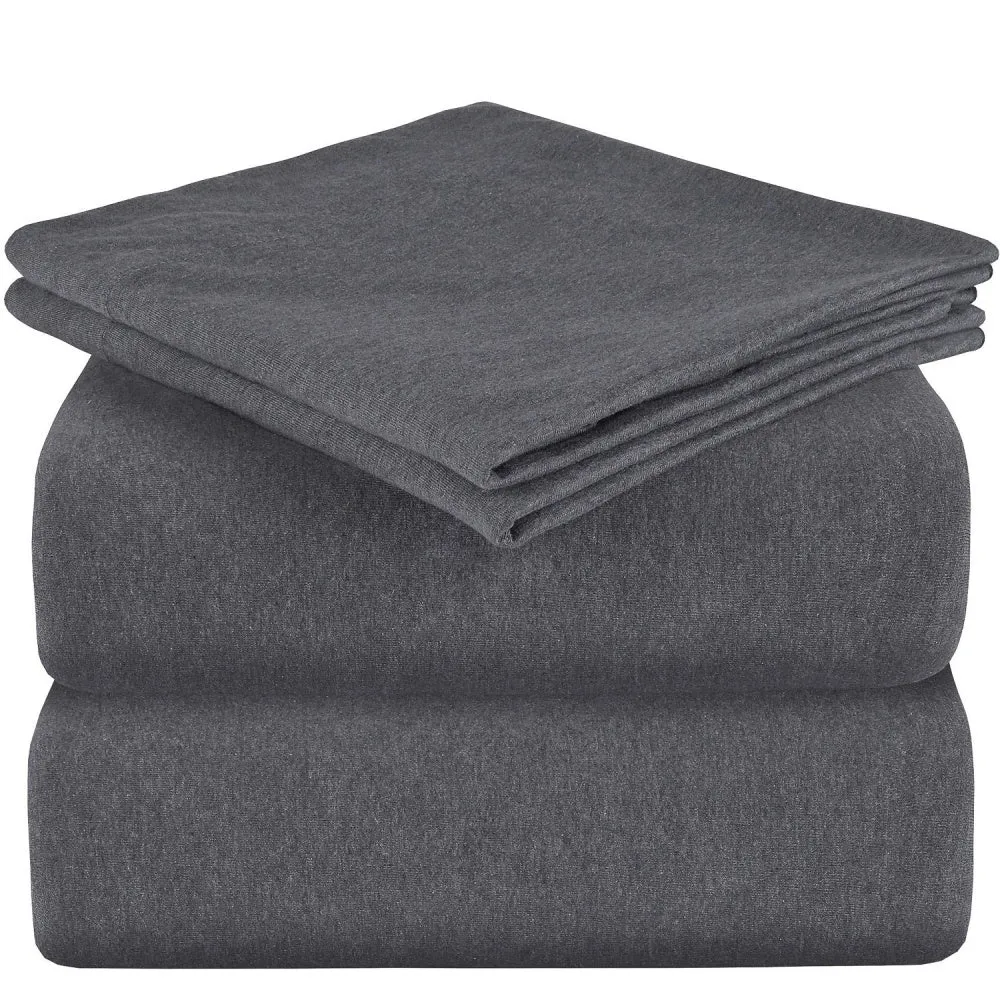 Jersey Knit 100% Cotton 4-Piece Bed Sheet Set