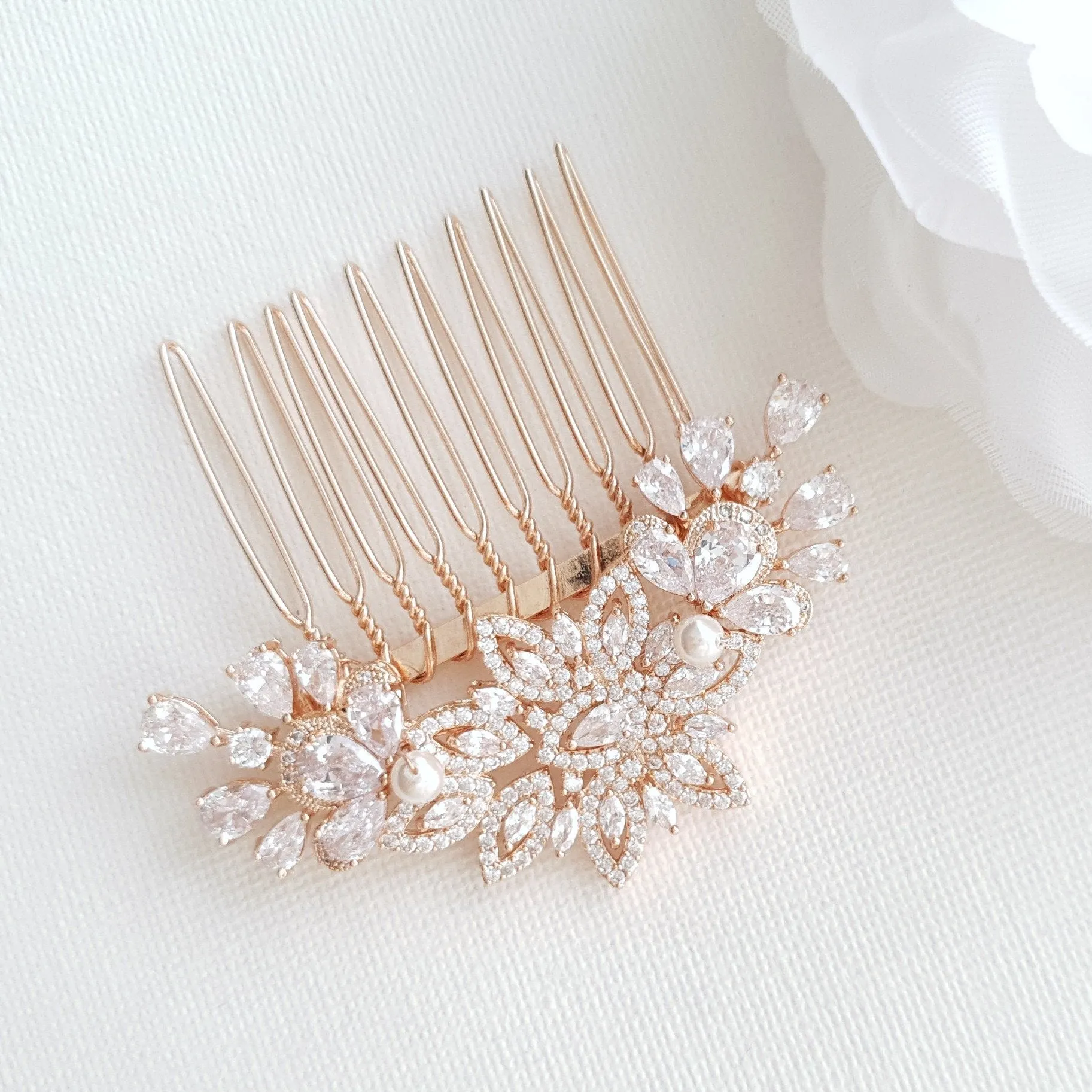 Jeweled Bridal Hair Combs- Lara