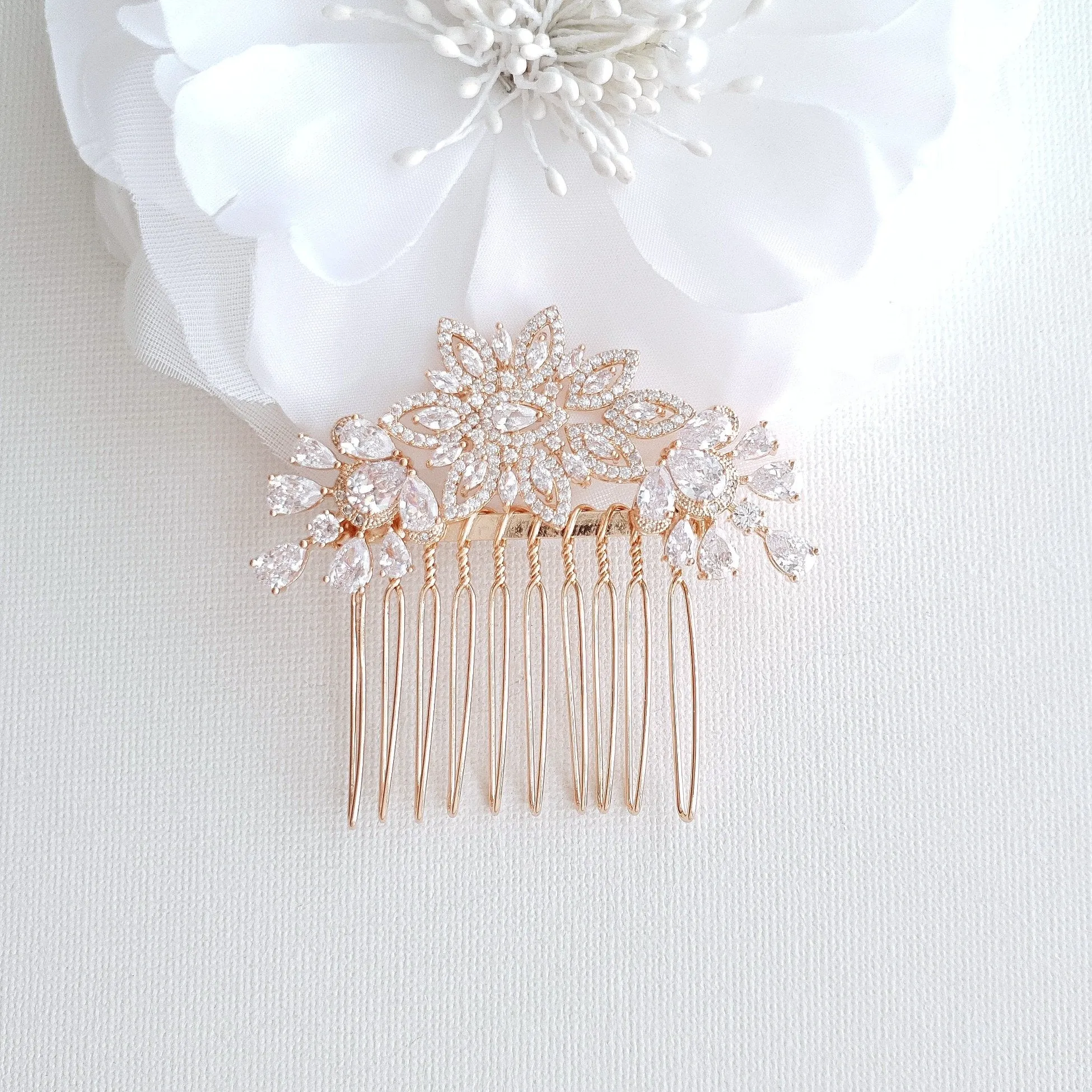 Jeweled Bridal Hair Combs- Lara