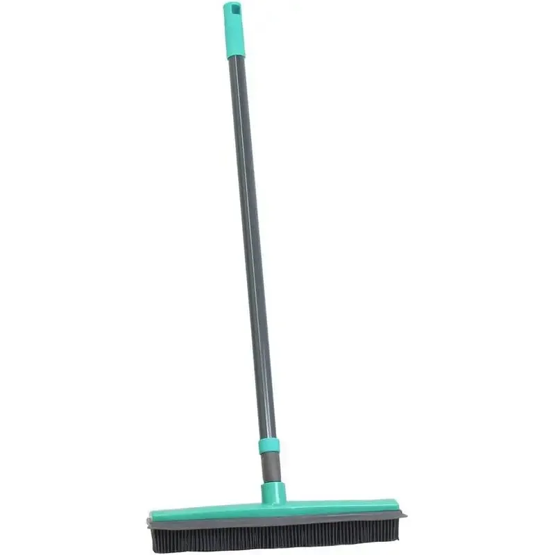 JVL Rubber Bristle Brush Broom Turquoise / Grey