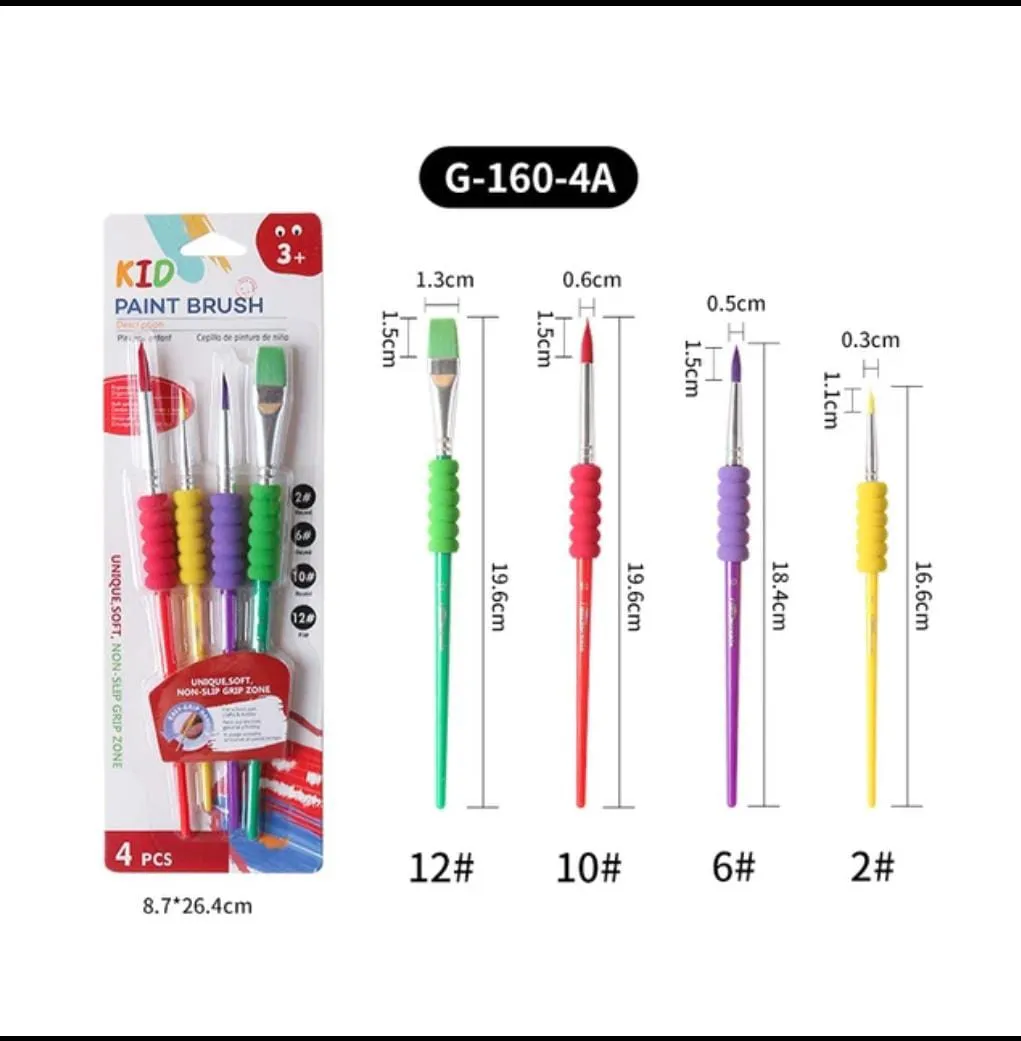 Keep Smiling Kids Multi Shapes 4PC Brush Set