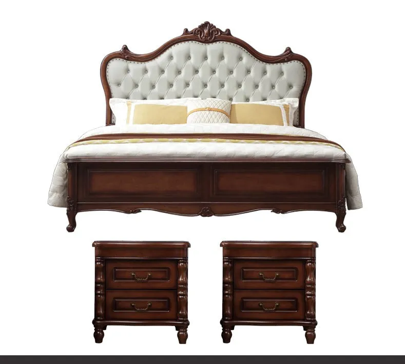 KINSLEY Boston Hilton Bed Luxury American Solid Wood ( 2 Size Option Bedside )