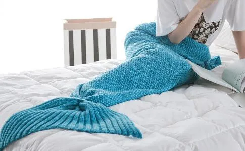 Knitted Mermaid Tail Blanket - Lounging Blanket