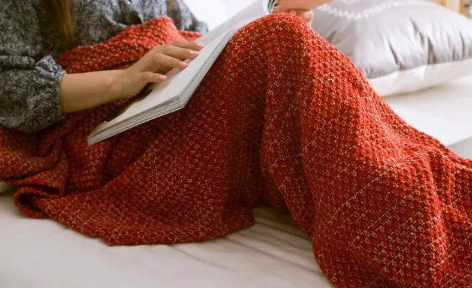 Knitted Mermaid Tail Blanket - Lounging Blanket