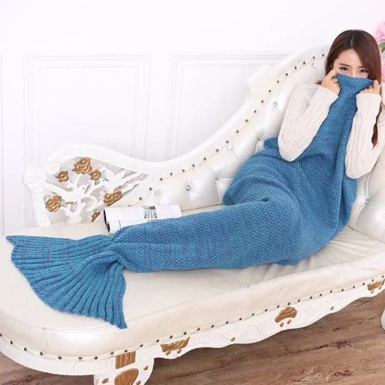 Knitted Mermaid Tail Blanket - Lounging Blanket