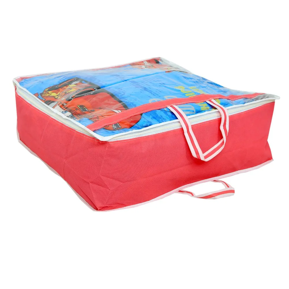 Kuber Industries 2 Piece Non Woven Blanket Organiser, Pink (KI37330)