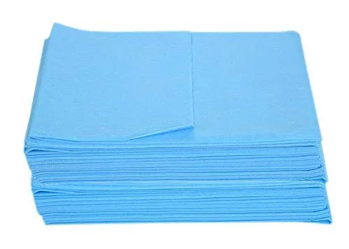 KUDIZE Disposable Non-Woven Bed Sheet for Hospital, Hotel, Spa and Beauty Parlor (Blue, 31 x 80 Inch) - Pack of 100