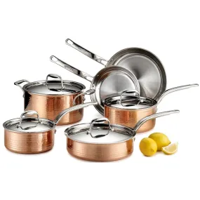 Lagostina Martellata Hammered Copper 10 Piece set