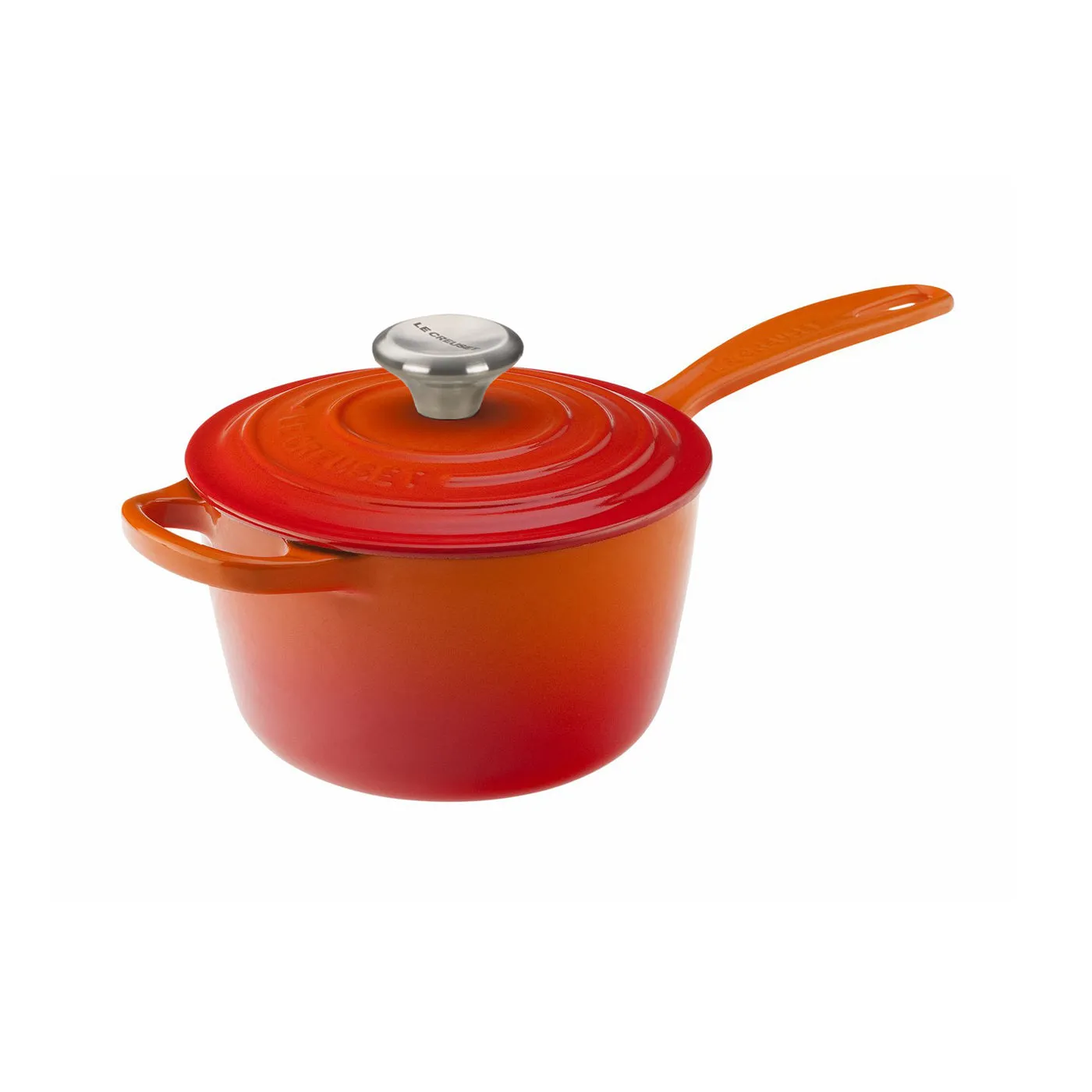 Le Creuset 1 3/4 Qt. Signature Saucepan w/Stainless Steel Knob - Flame