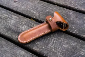 Leather Safety Razor Case - Brown