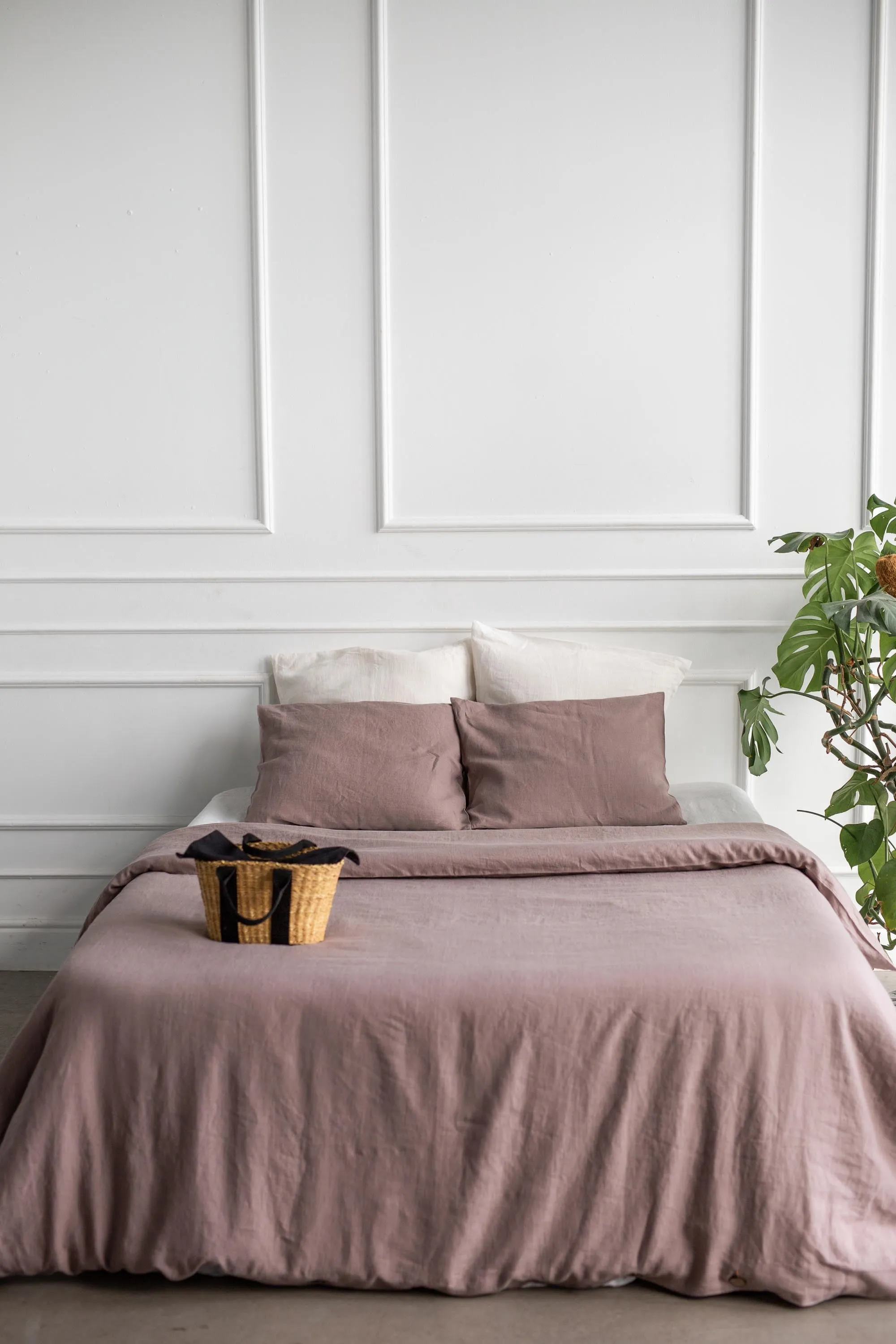 Linen Bedding Set Rosy Brown