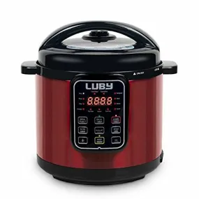 Luby Electric Pressure Cooker 6 Qt,17 Smart Programmable,Slow Cooker Yogurt Maker Rice Cooker Saute Steamer Egg Cooker Sous Vide Warmer,Red (GT606)