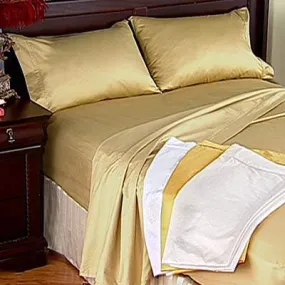 Luxury 1000 Thread Count 100% Egyptian Cotton Full Sheet Set Solid In Gold