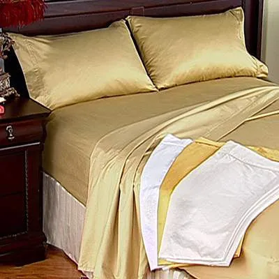 Luxury 1000 Thread Count 100% Egyptian Cotton Full Sheet Set Solid In Gold