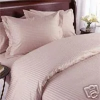 Luxury 1000TC 100% Egyptian Cotton Duvet Cover - Full/Queen Striped in Rose