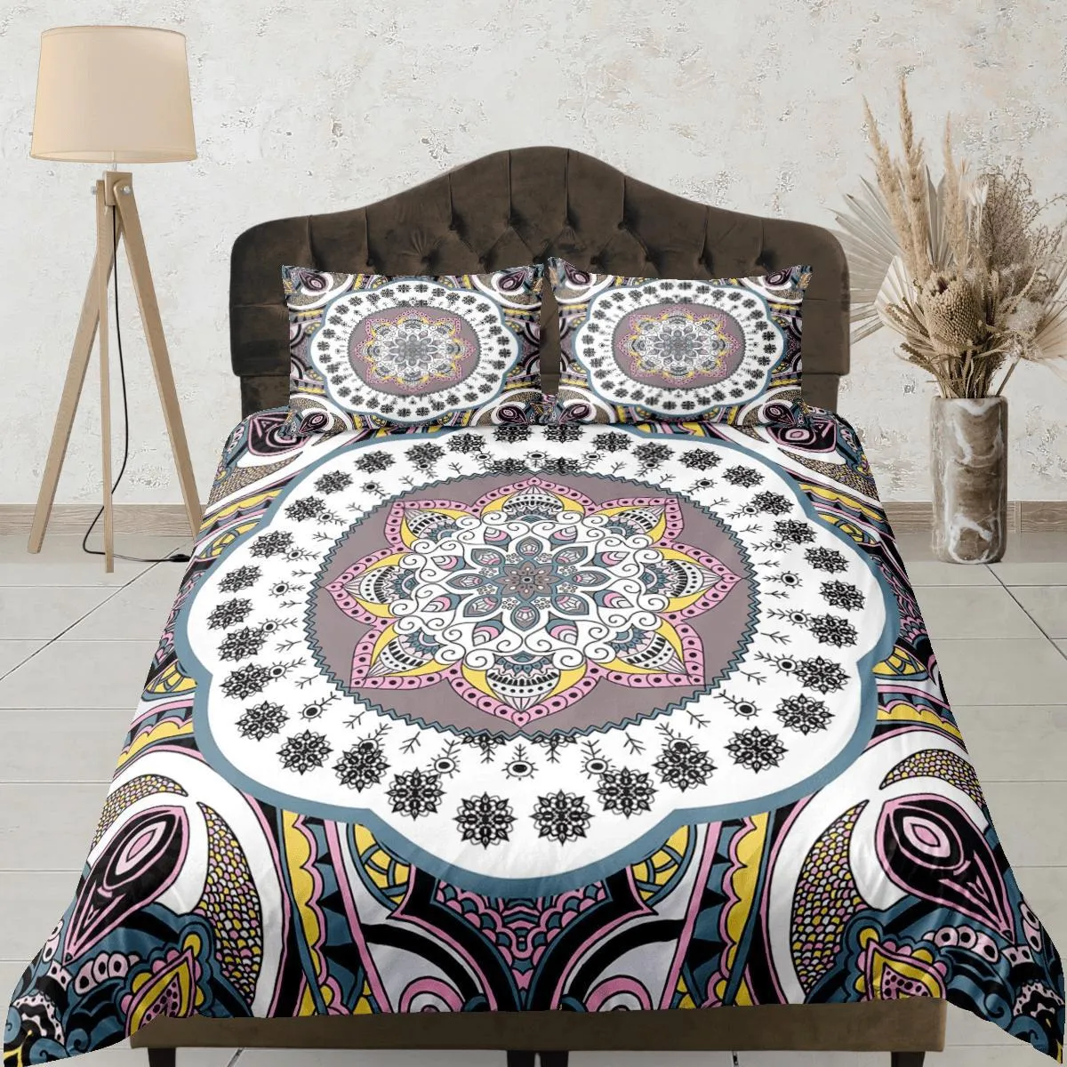 Mandala Duvet Cover Set Boho Bedding, Hippie Dorm Bedding & Pillowcase, Single Bed