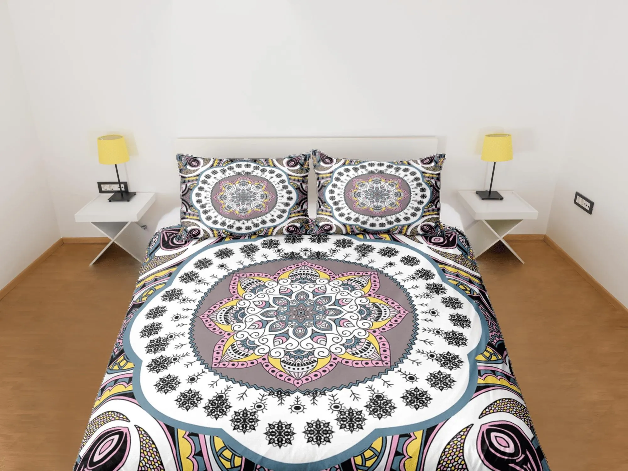 Mandala Duvet Cover Set Boho Bedding, Hippie Dorm Bedding & Pillowcase, Single Bed