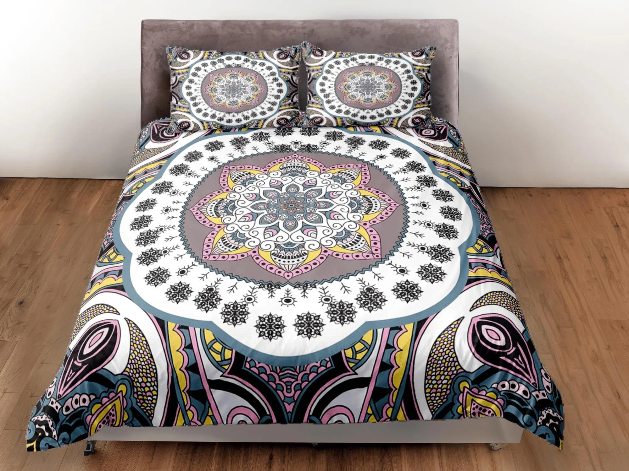 Mandala Duvet Cover Set Boho Bedding, Hippie Dorm Bedding & Pillowcase, Single Bed