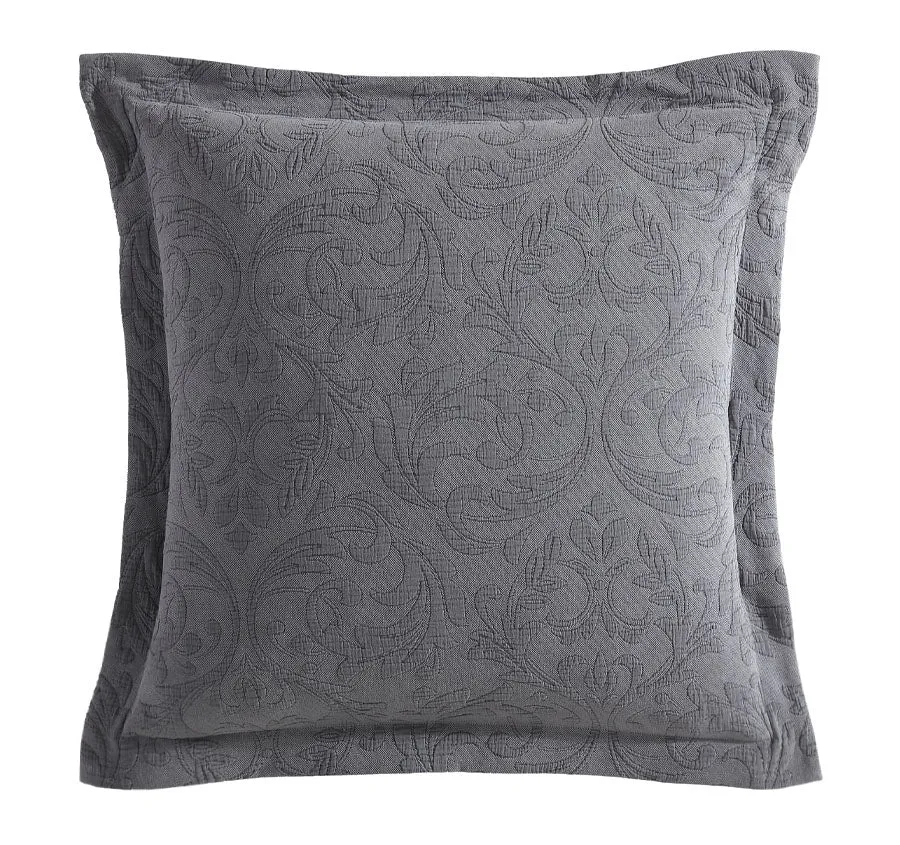 Marbella European Pillowcase Charcoal