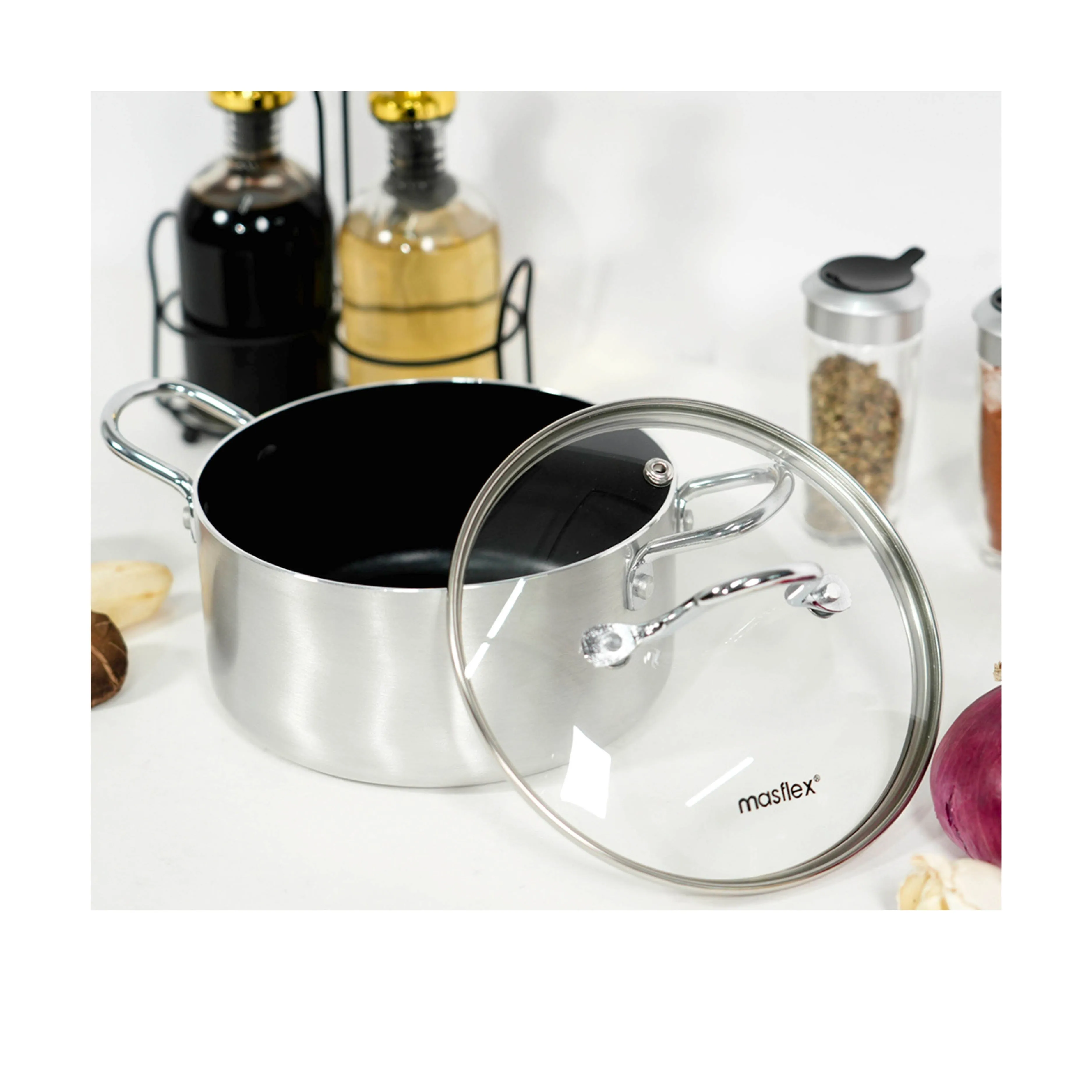 Masflex Non-stick Classic Induction Mini Casserole 16cm with Glass Lid