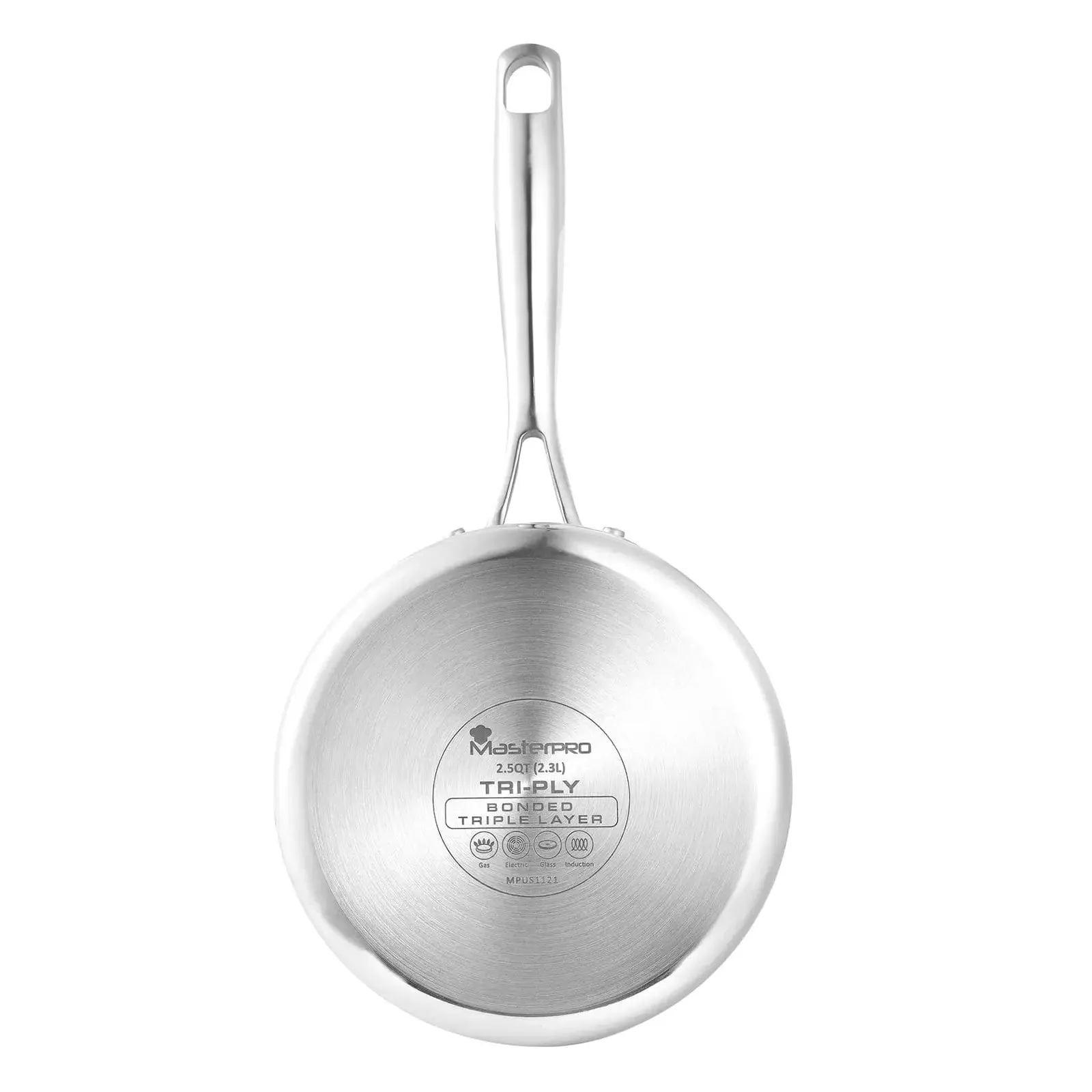 MasterPro Saucepan With Glass Lid Tri-Ply Stainless Steel 18cm