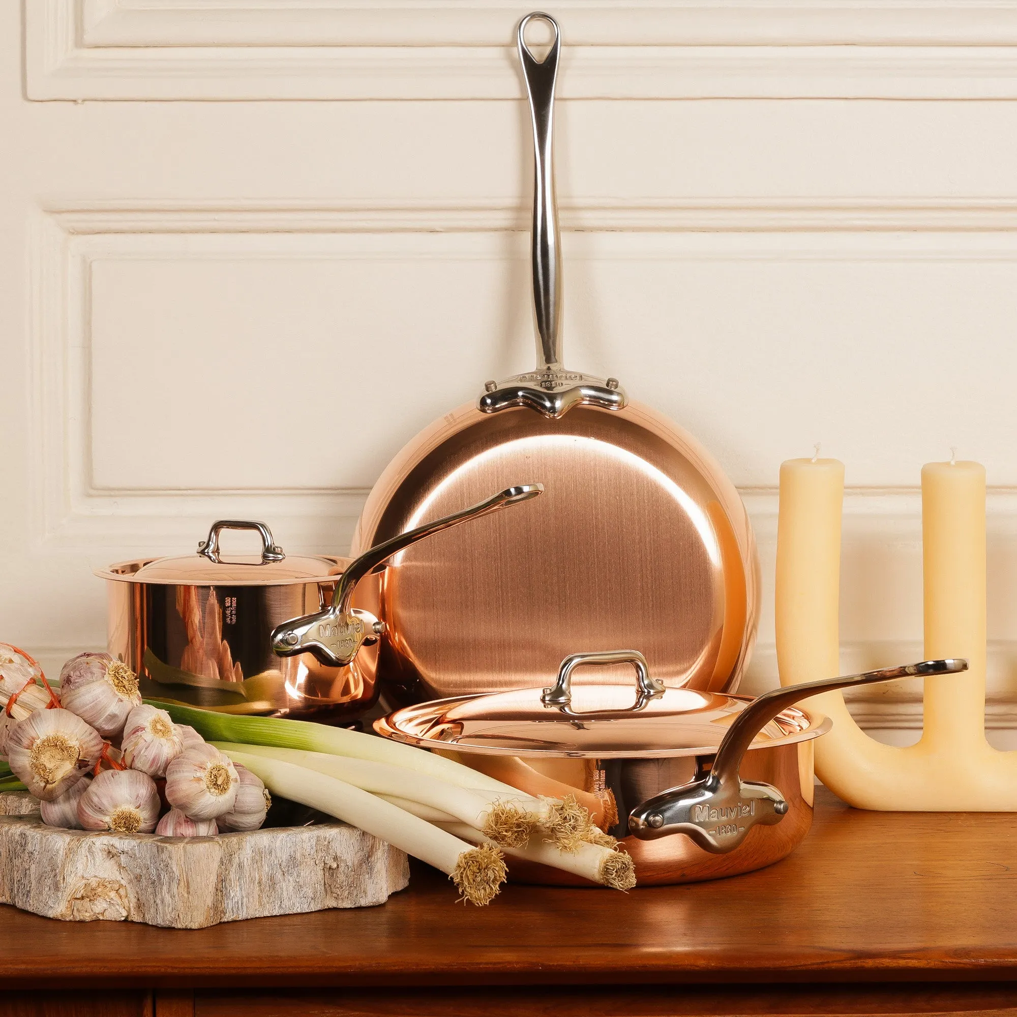 Mauviel M'Heritage 150 S 16-Piece Copper Cookware Set With Cast Stainless Steel Handle