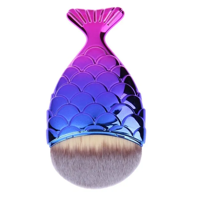 Mermaid Fish Makeup Brush Beauty Powder Foundation Contour Brushes Foundation Powder Blush colorful mermaid makeup brushes