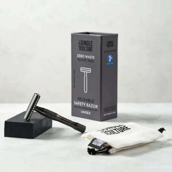 Metallic safety razor (black)