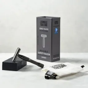 Metallic safety razor (black)