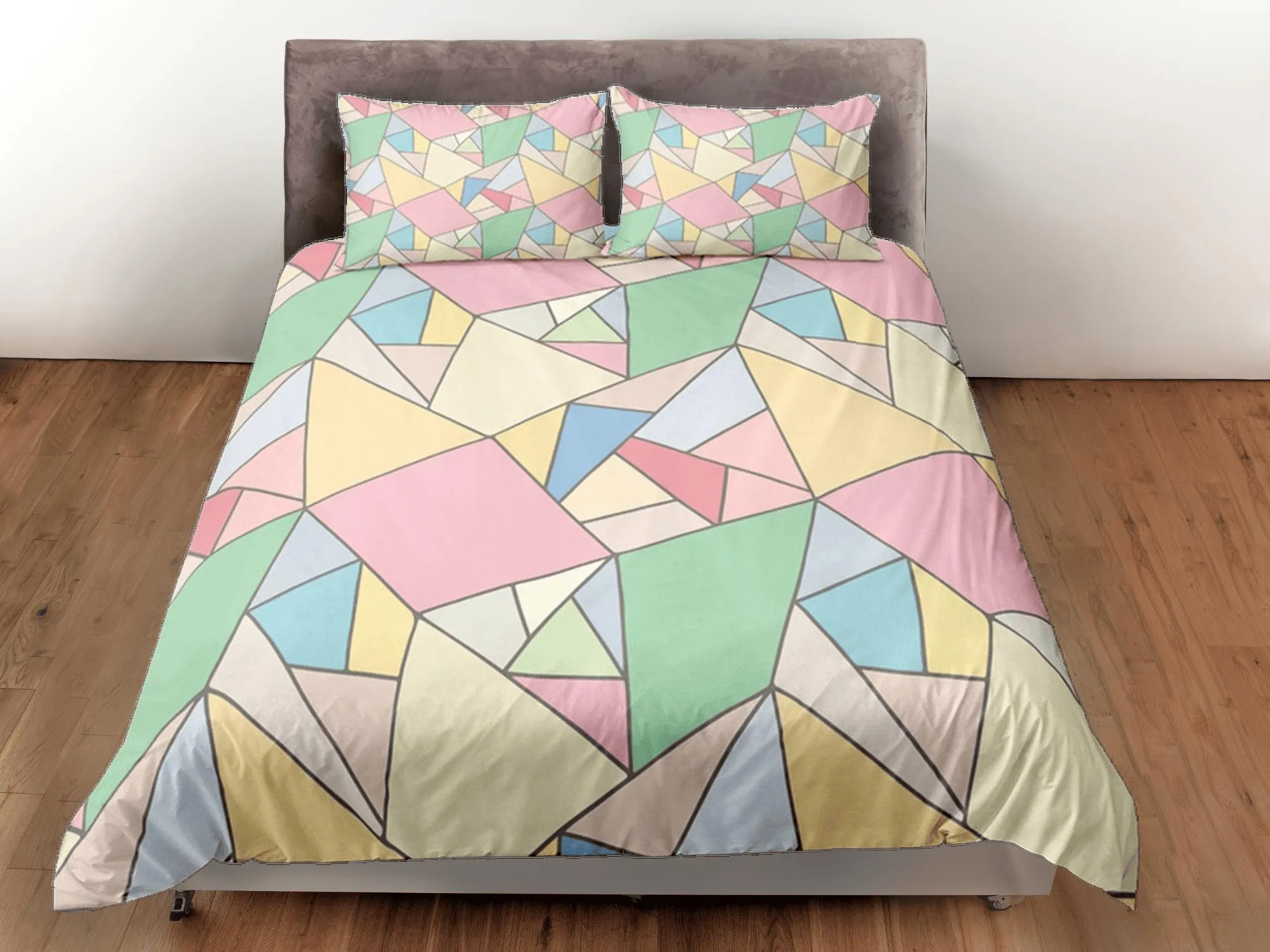 Modern Geometric Rainbow Duvet Cover Colorful Dorm Bedding Set Full Abstract Design King Duvet Cover Queen Duvet Bedspread