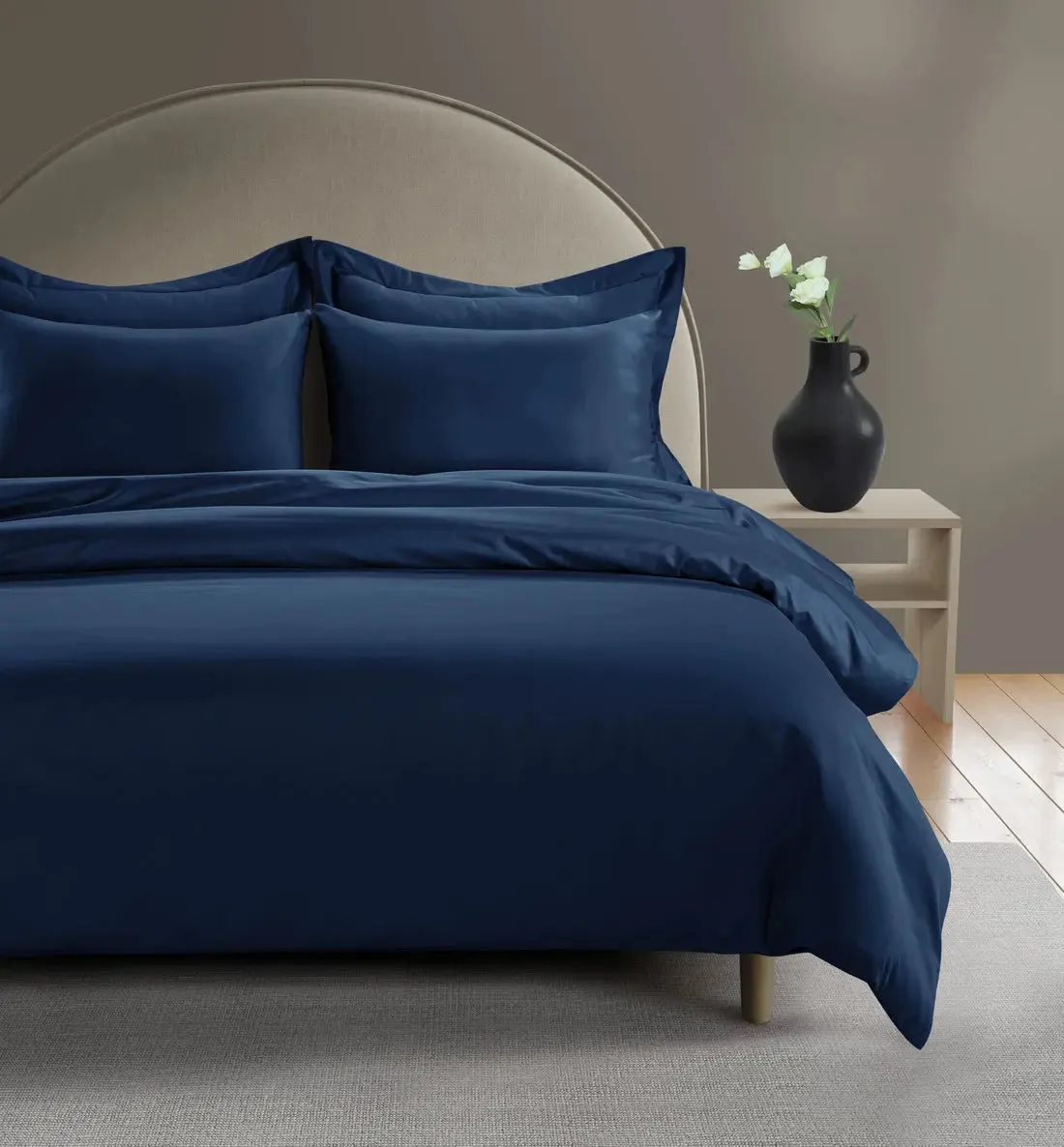 Navy Peony 800 Thread Count Egyptian Cotton Duvet Cover