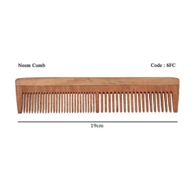 Neem Wood Comb dual spokes (19cm)