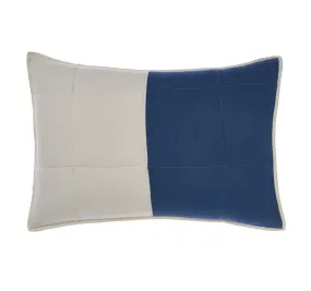 Nimes Patchwork Standard Pillow Sham Pair Navy