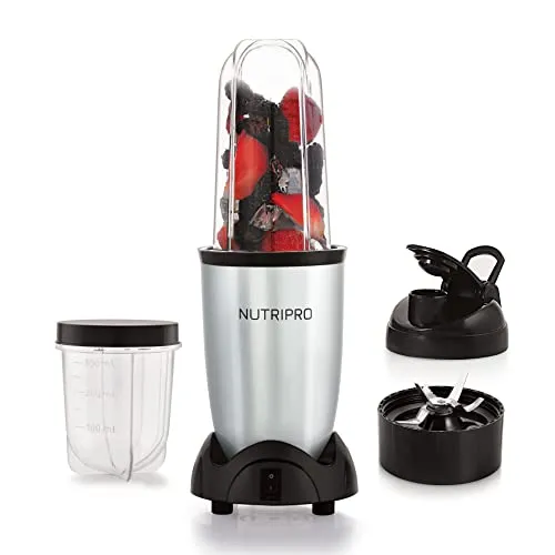 NutriPro Juicer Mixer Grinder - Smoothie Maker - 500 Watts (2 Jars, Silver)