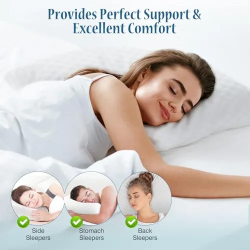 OLIXIS Memory Foam Pillow, Standard Size Pillows for Sleeping, Bed Pillow Soft and Comfortable, Cooling Hotel Pillow for Side Sleeper, Removable, Machine Washable Cover, 1 Pack, 24" x 16"