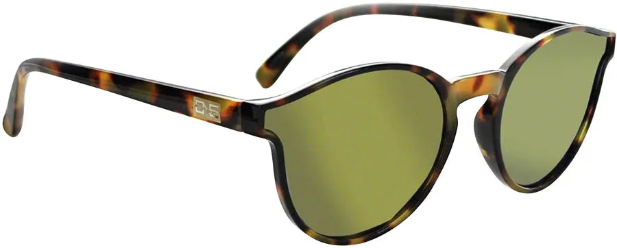 ONE Proviso Polarized Sunglasses: Shiny Fire Demi with Polarized Smoke Gold Mirror Lens