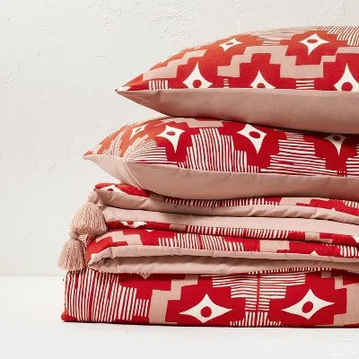 Open Box - 3pc Full/Queen Day in Day Out Printed Comforter and Sham Set Dark Orange - Opalhouse designed with Jungalow