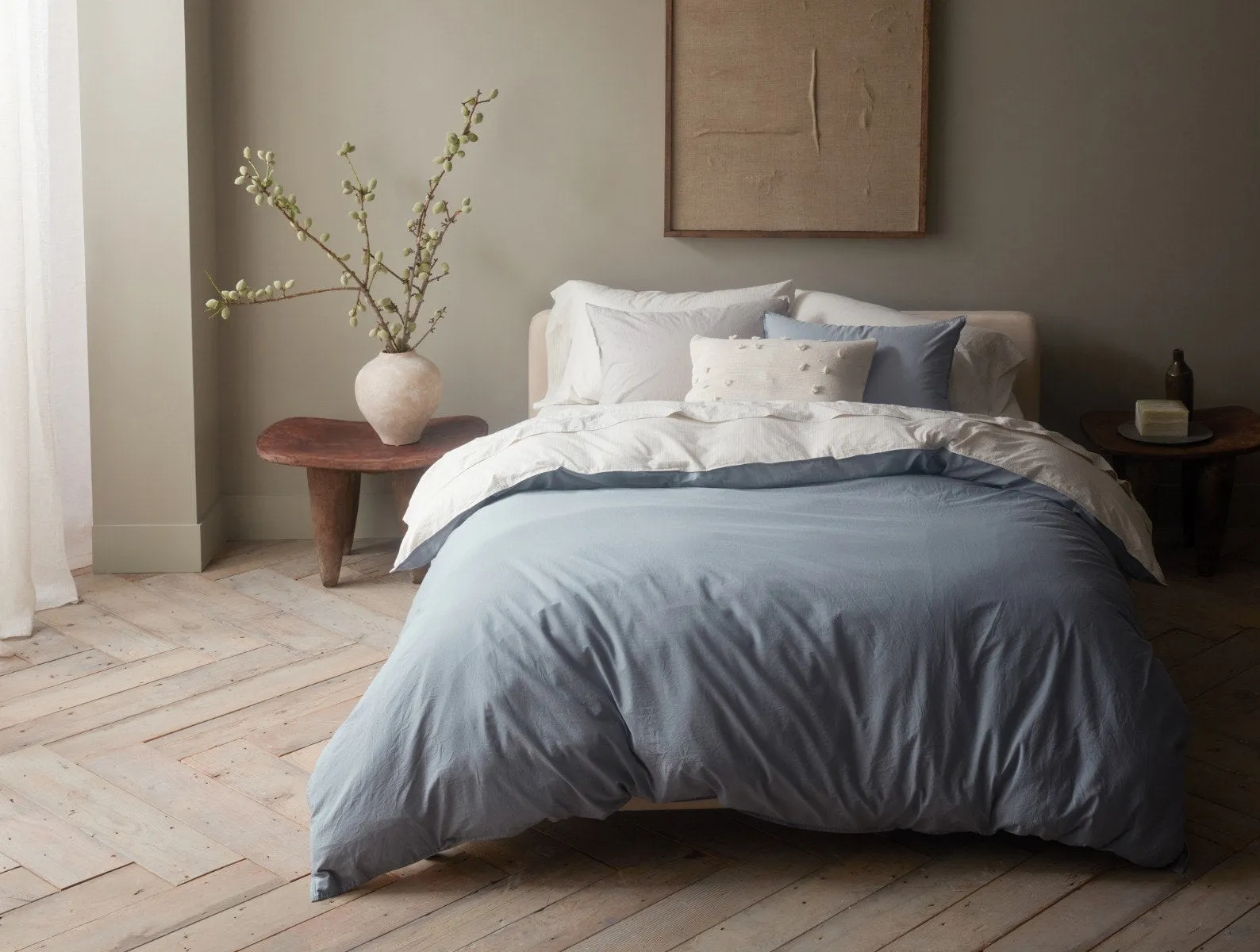 Organic Crinkled Percale Duvet Cover