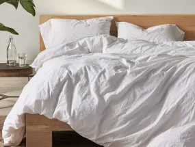 Organic Crinkled Percale Duvet Cover