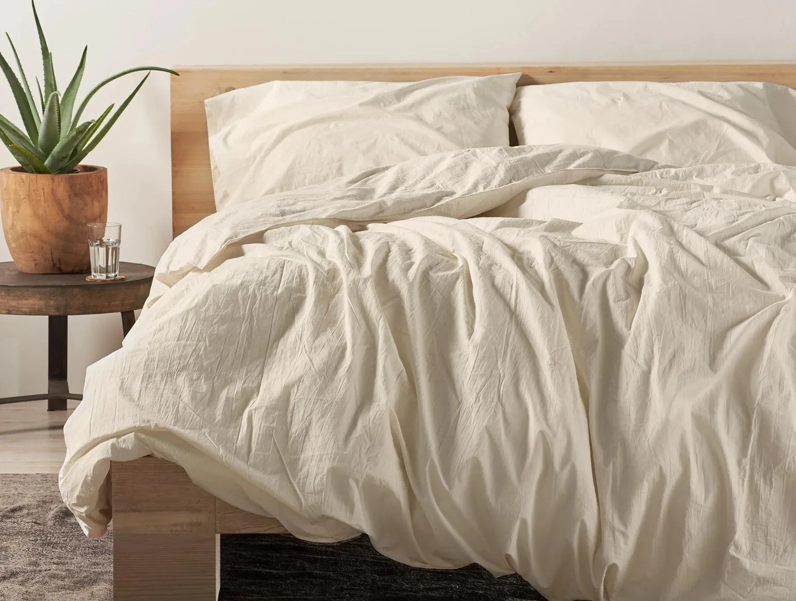 Organic Crinkled Percale Duvet Cover