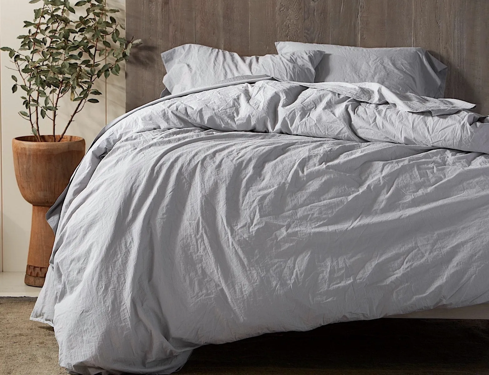 Organic Crinkled Percale Duvet Cover