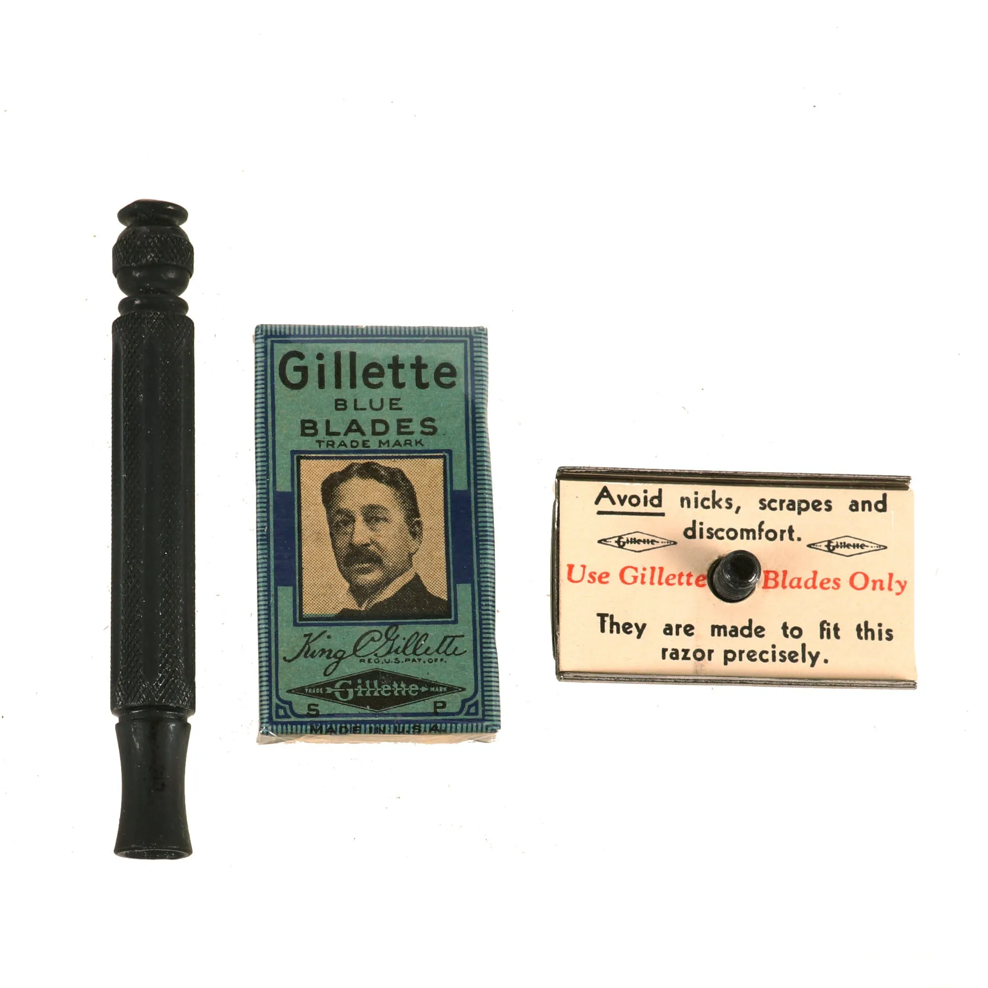 Original U.S. WWII New Old Stock G.I. Gillette Safety Razor Set in Original Box - Unissued