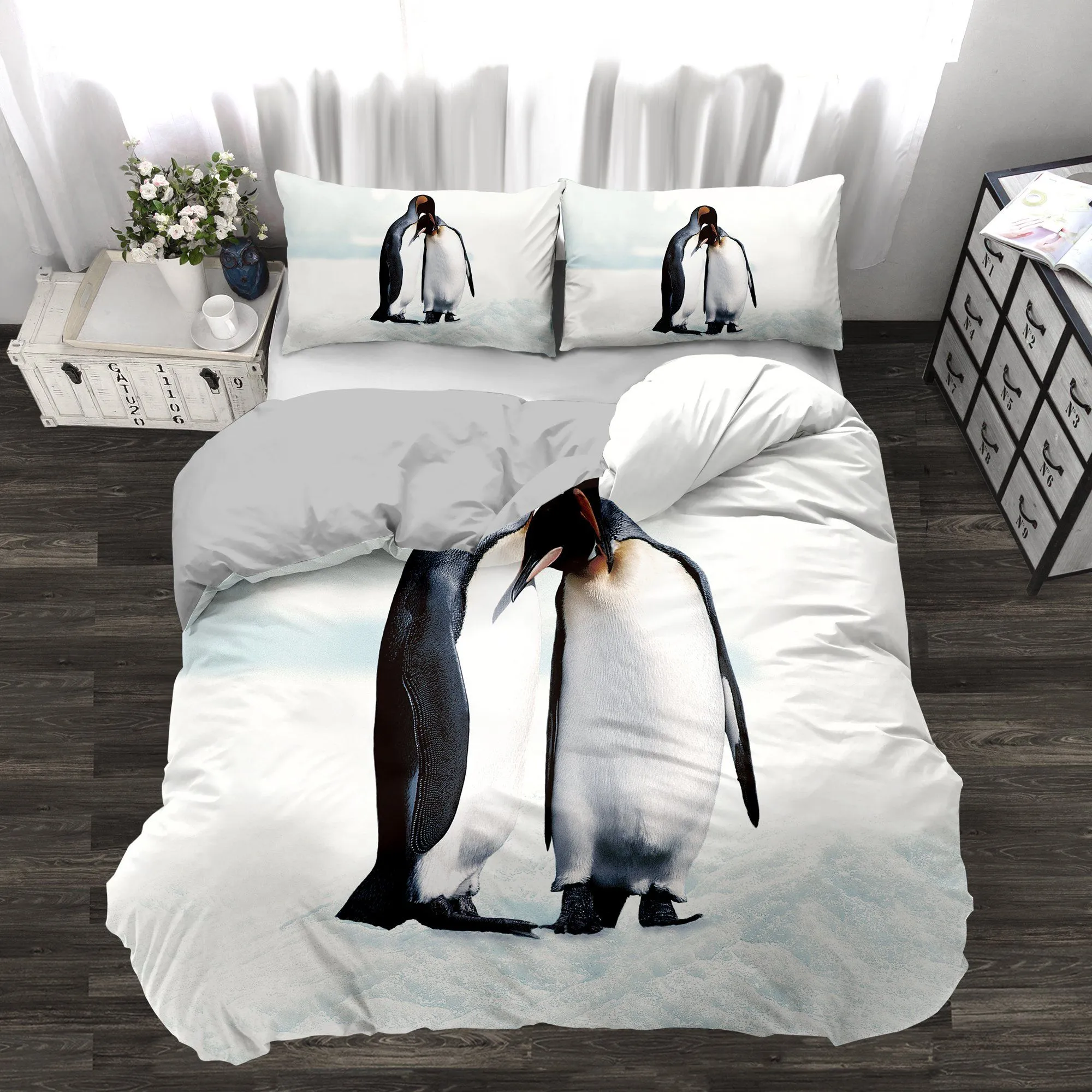 Penguins - 3 Piece Novelty Printed Comforter Set