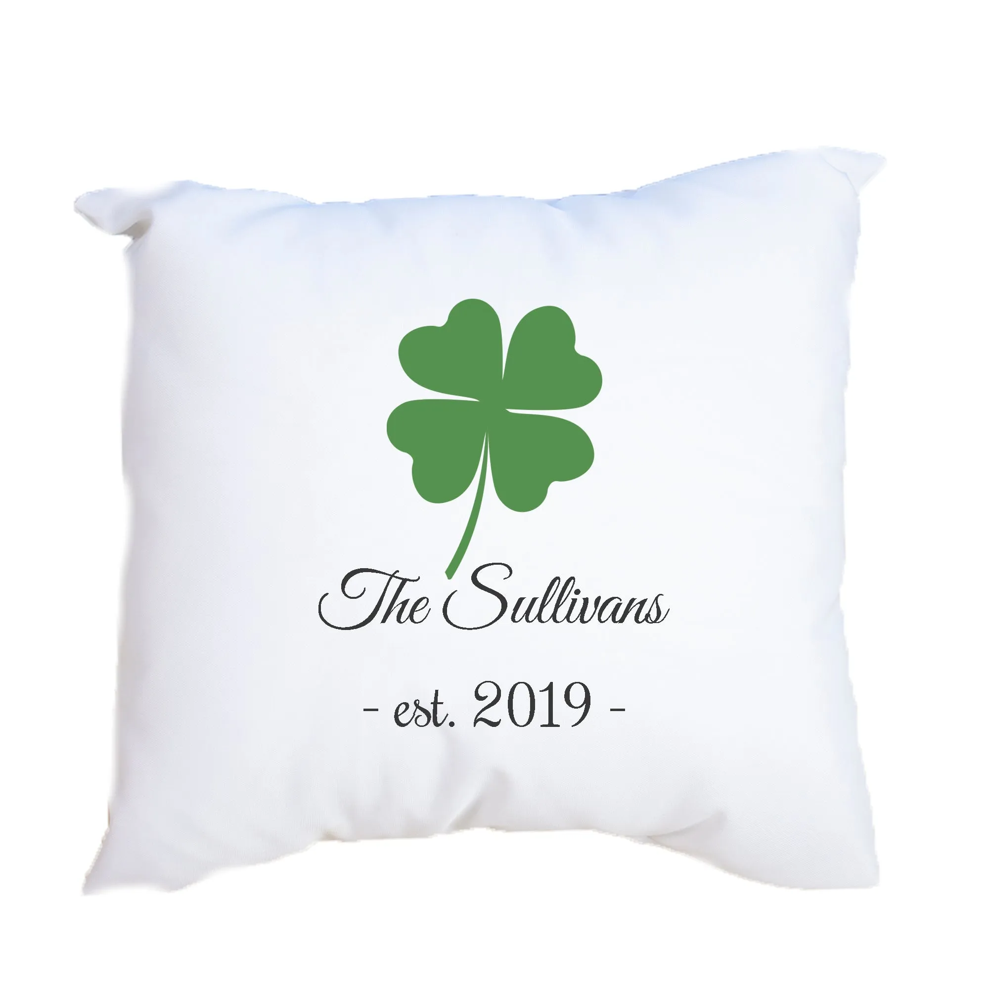 Personalized Lucky Clover Throw Pillowcase