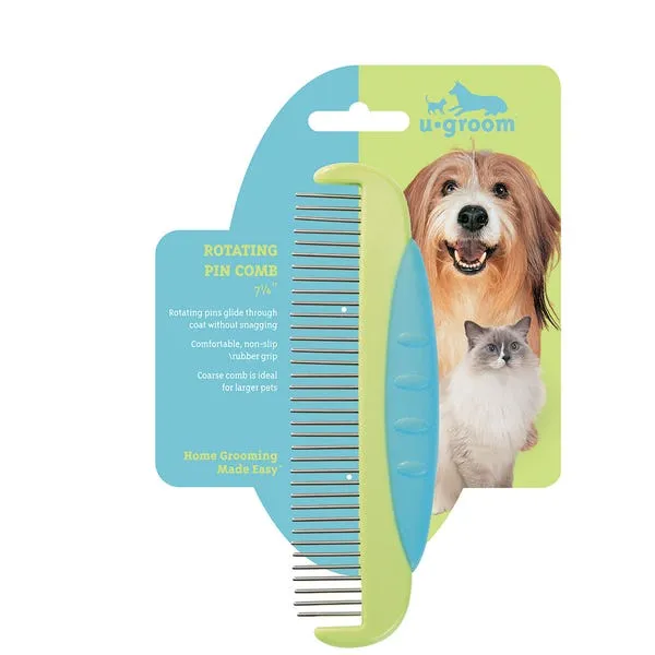 PetEdge U-Groom Rotating Pin Comb 7.25In