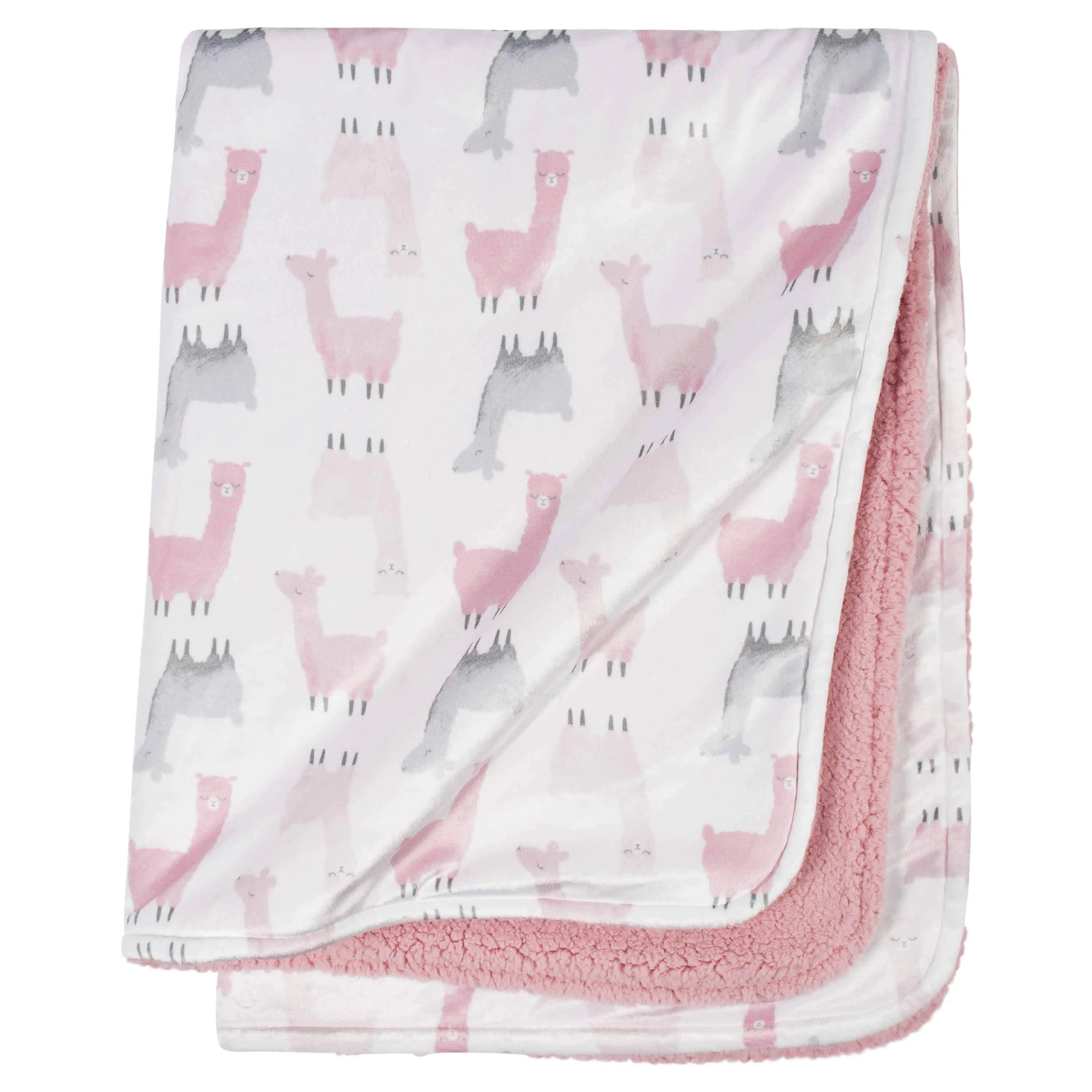 Pink Llama Printed Blanket