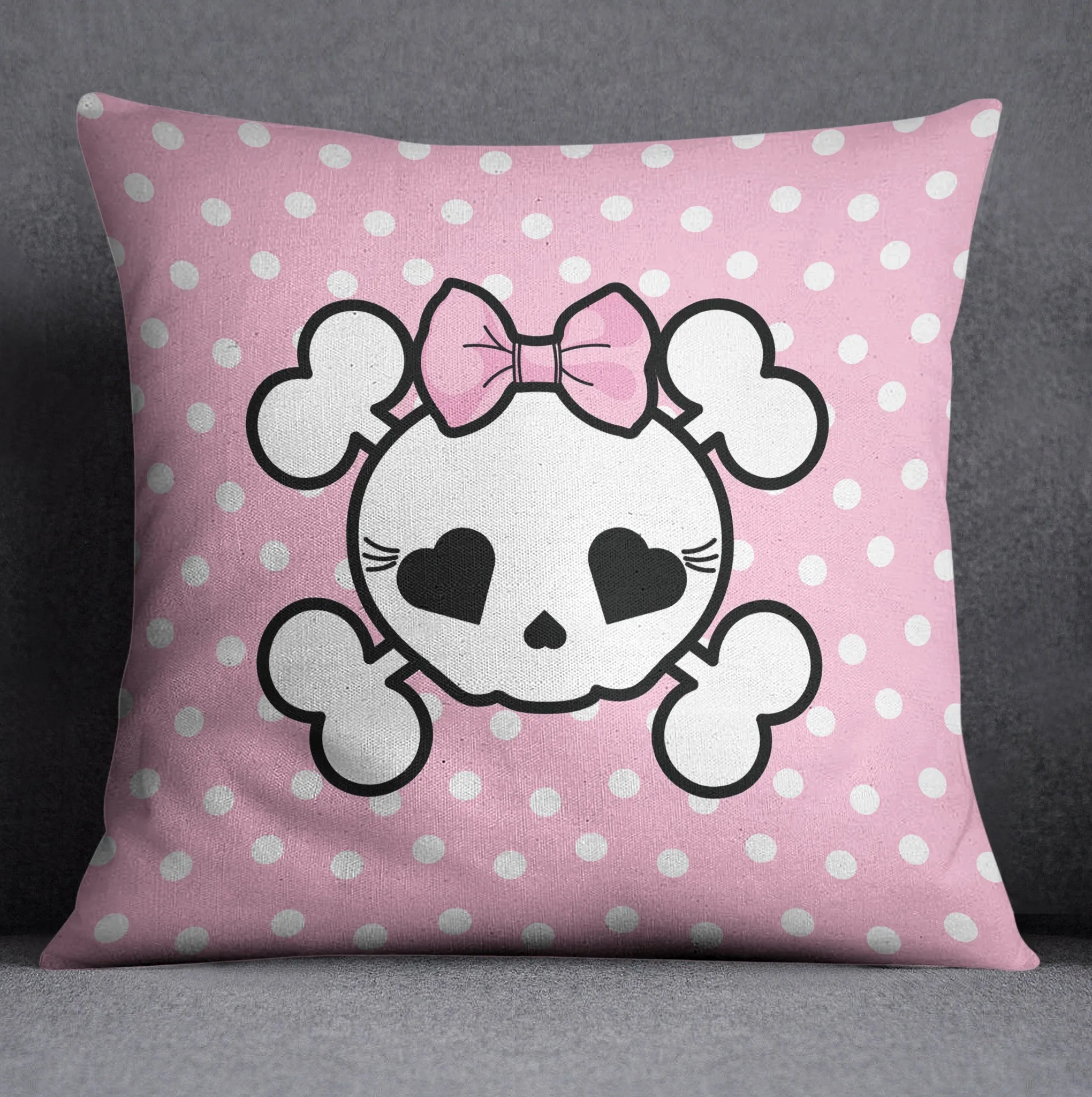 Pink Polka Dot Candy Skull Crib and Toddler Bedding Collection