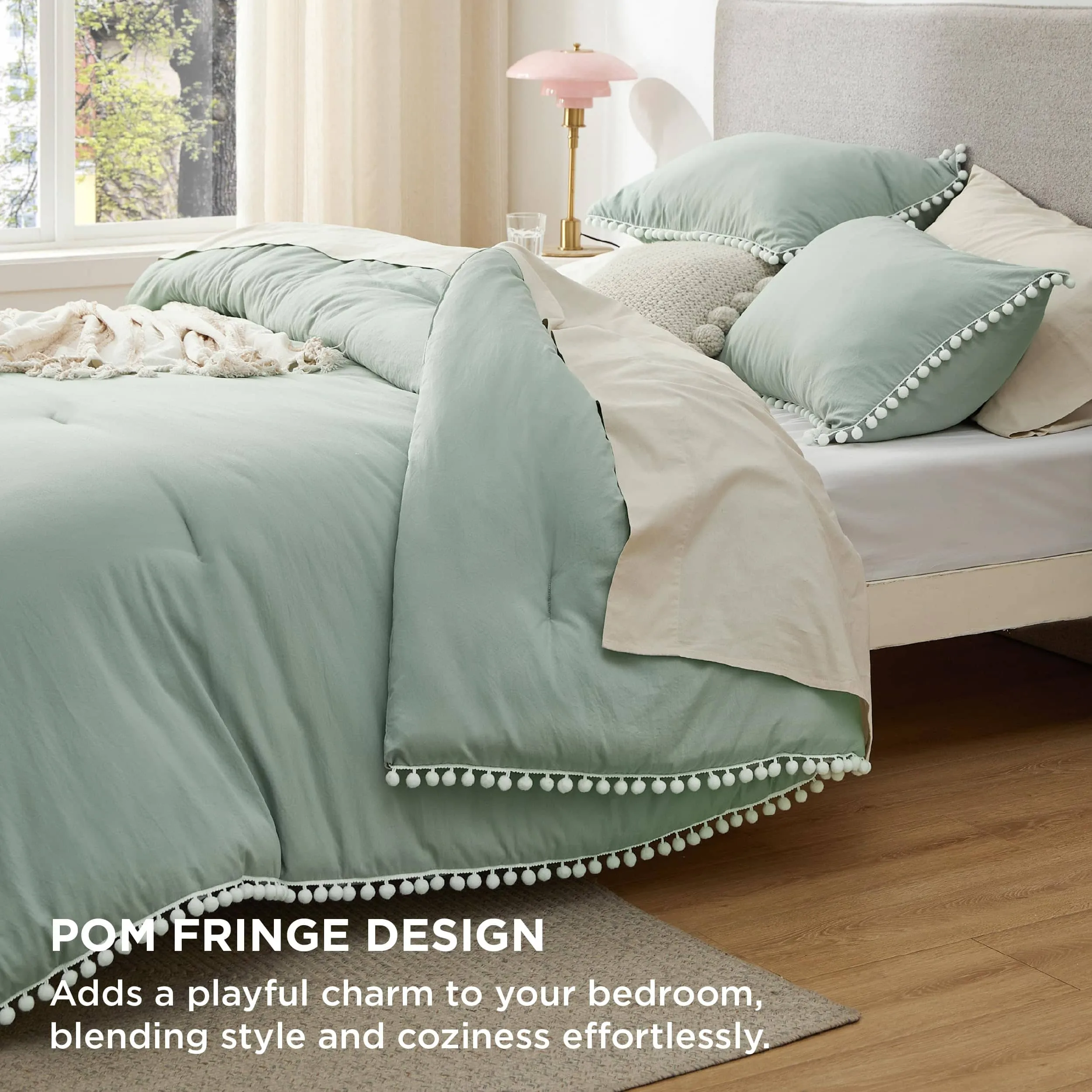 Pom Fringe Comforter Set