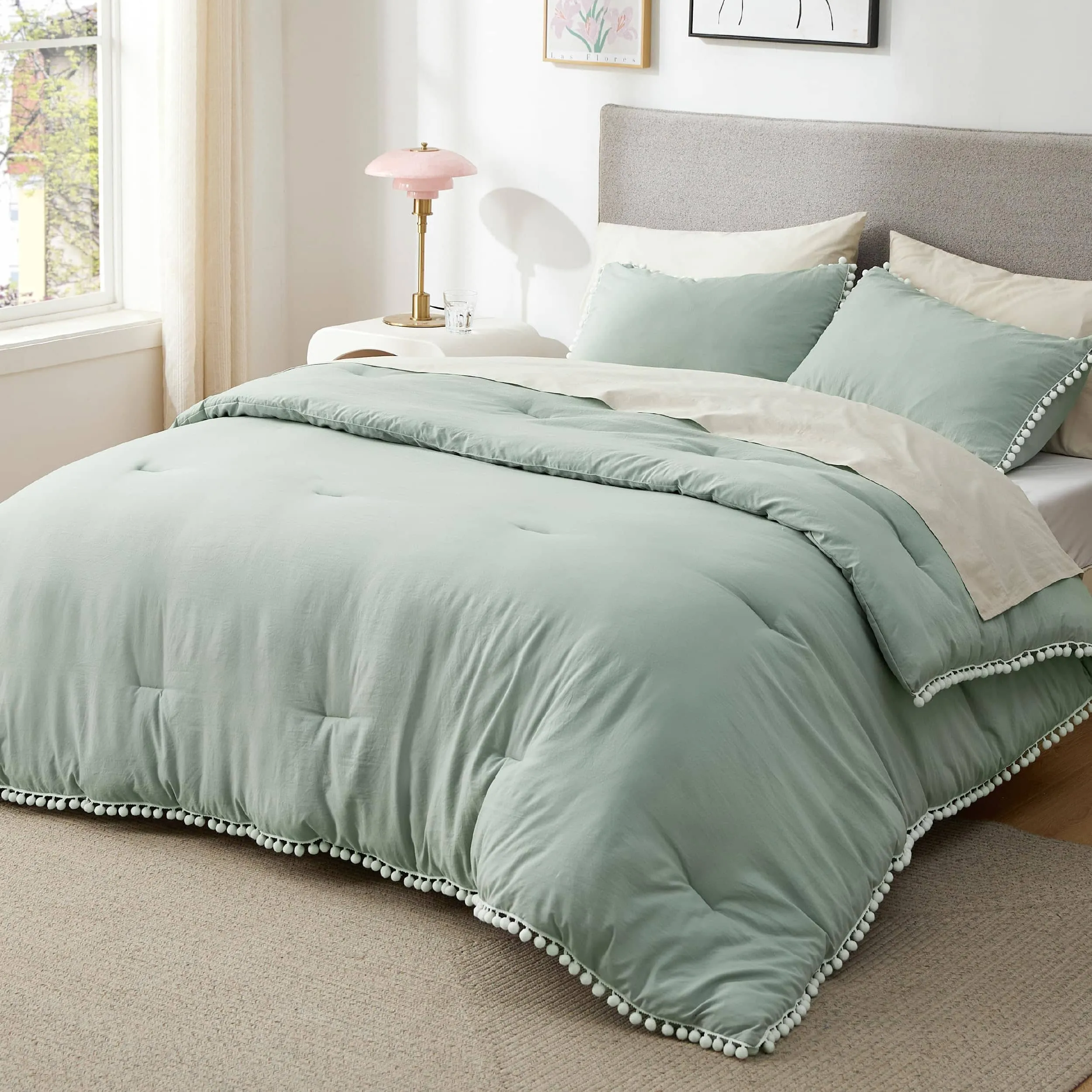 Pom Fringe Comforter Set